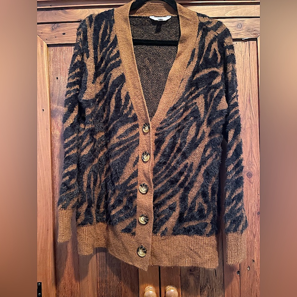 Tiger print cozy cardigan